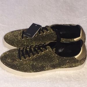 Zara Man Gold Glitter Sneakers NEW